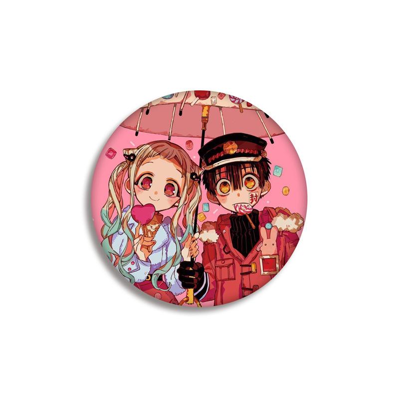 Huy hiệu Jibaku Shounen Hanako-kun Ác quỷ trong nhà xí in hình anime chibi