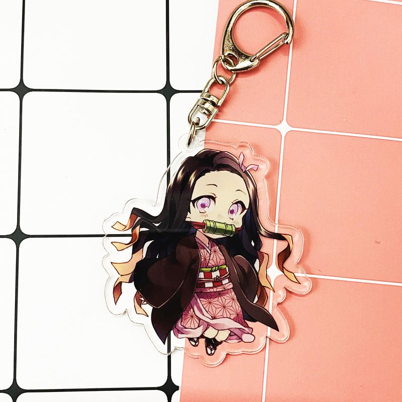 ( Mica trong 2 ) Móc khóa Kimetsu no Yaiba Thanh gươm diệt quỷ ver 1 người quà tặng xinh xắn dễ thương anime chibi