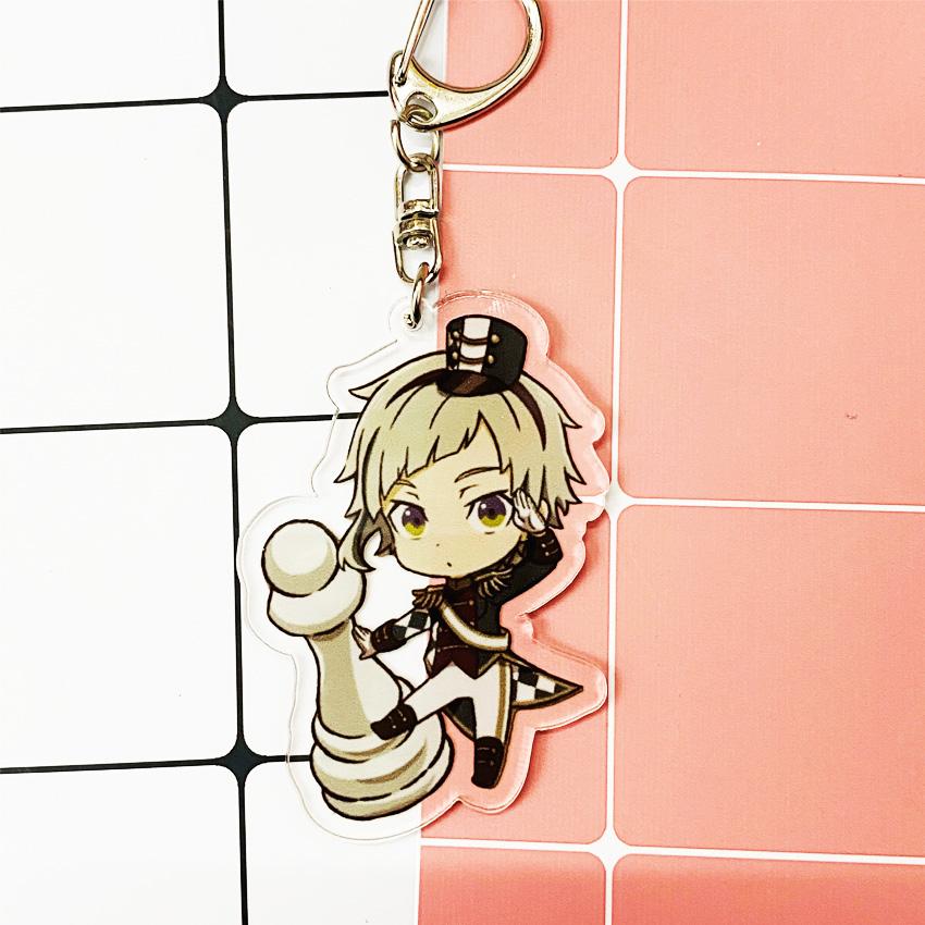 ( Mica trong ) Móc khóa Bungou Stray Dogs Văn hào lưu lạc ver cờ vua quà tặng xinh xắn dễ thương anime chibi