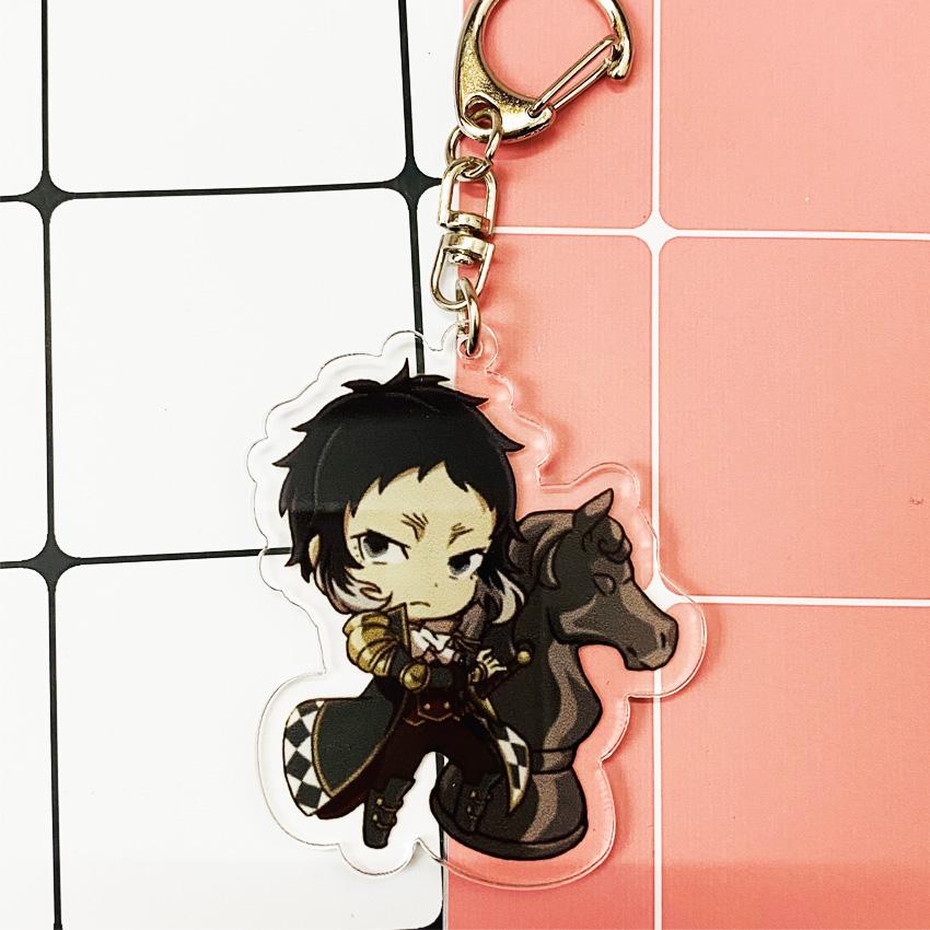 ( Mica trong ) Móc khóa Bungou Stray Dogs Văn hào lưu lạc ver cờ vua quà tặng xinh xắn dễ thương anime chibi