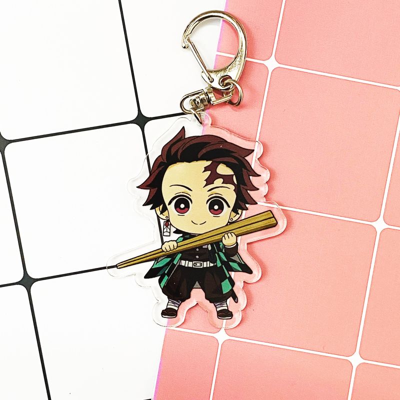 ( Mica trong ) Móc khóa Kimetsu no Yaiba Thanh gươm diệt quỷ ver ăn quà tặng xinh xắn dễ thương anime chibi