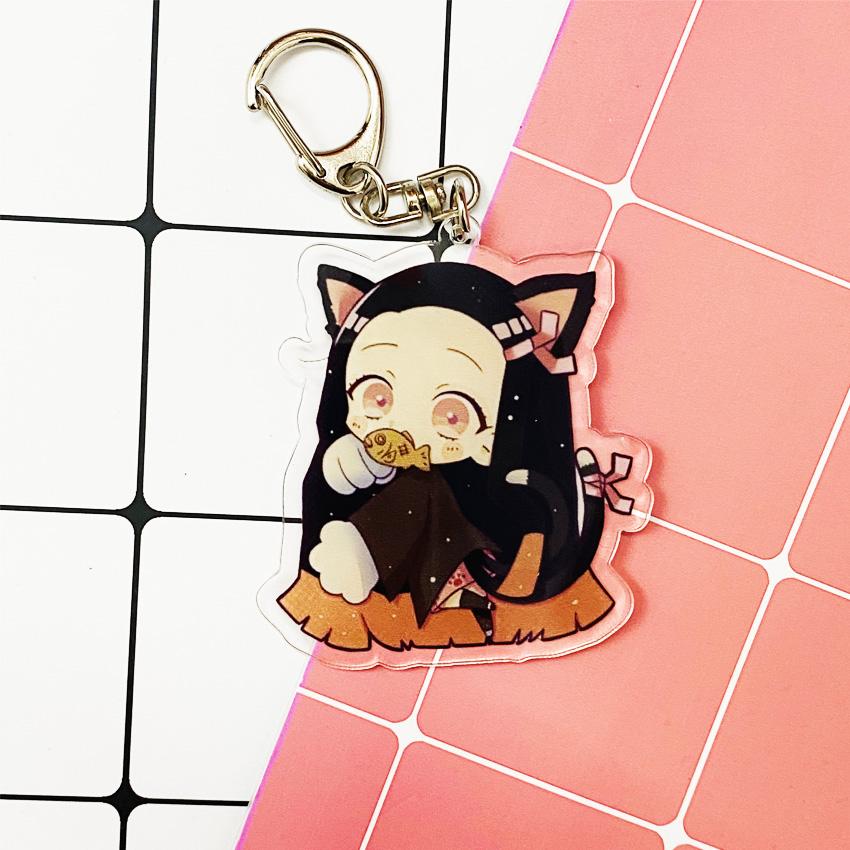 ( Mica trong ) Móc khóa Kimetsu no Yaiba Thanh gươm diệt quỷ ver Halloween quà tặng xinh xắn dễ thương anime chibi