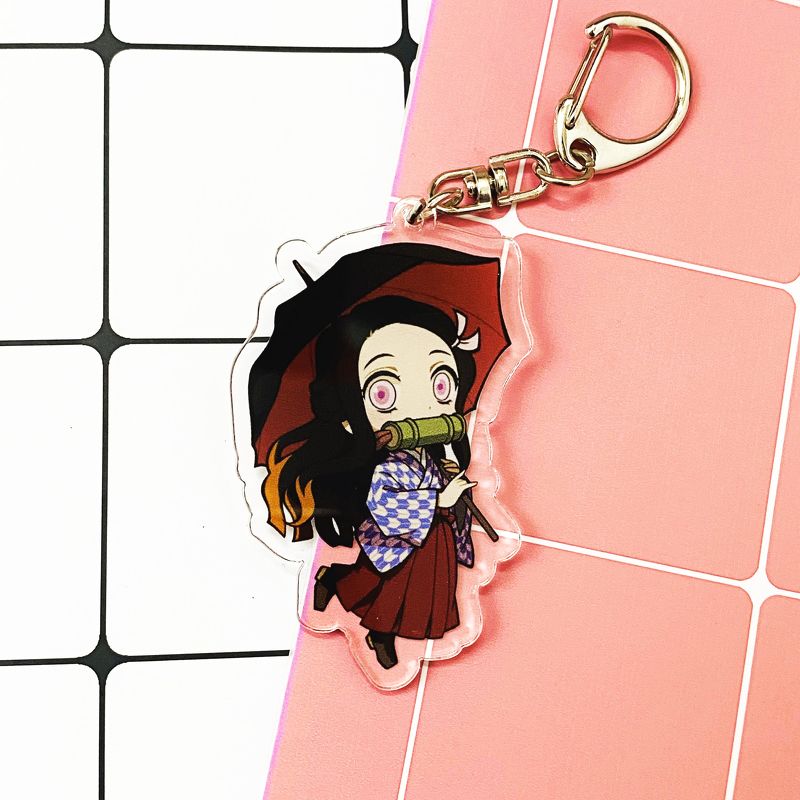 ( Mica trong ) Móc khóa Kimetsu no Yaiba Thanh gươm diệt quỷ ver edo quà tặng xinh xắn dễ thương anime chibi