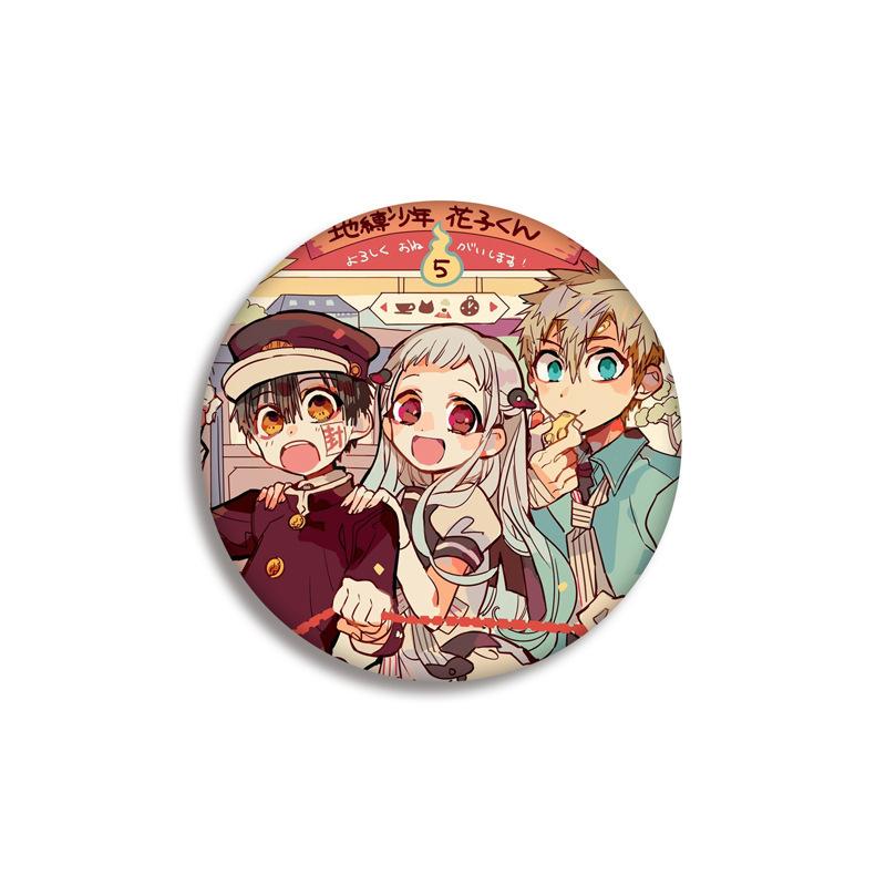 Huy hiệu Jibaku Shounen Hanako-kun Ác quỷ trong nhà xí in hình anime chibi