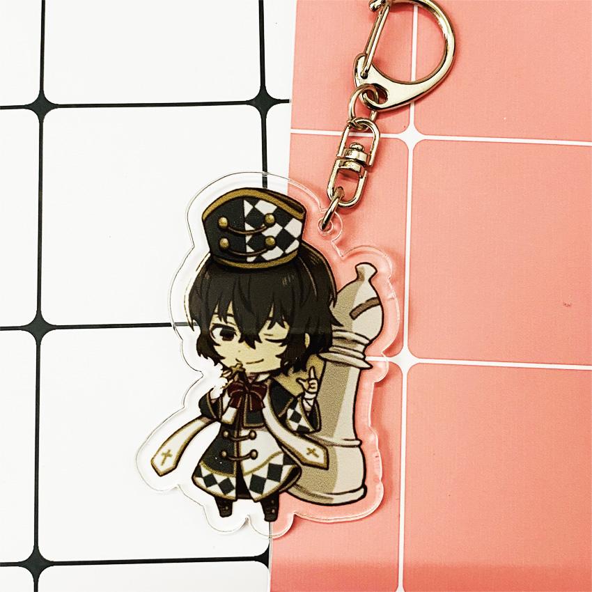 ( Mica trong ) Móc khóa Bungou Stray Dogs Văn hào lưu lạc ver cờ vua quà tặng xinh xắn dễ thương anime chibi