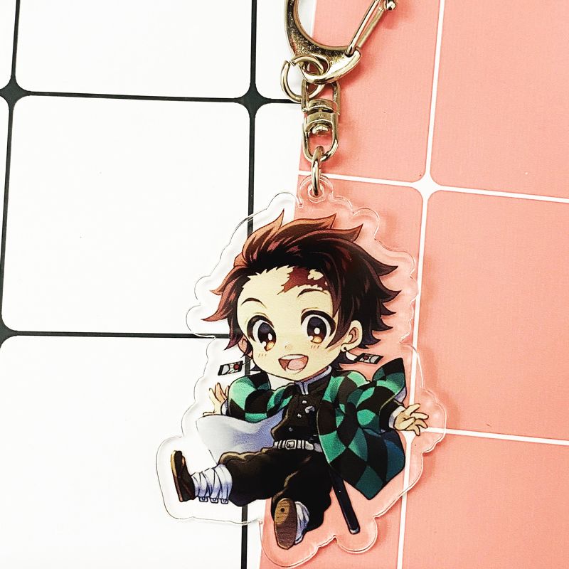 ( Mica trong 2 ) Móc khóa Kimetsu no Yaiba Thanh gươm diệt quỷ ver 1 người quà tặng xinh xắn dễ thương anime chibi