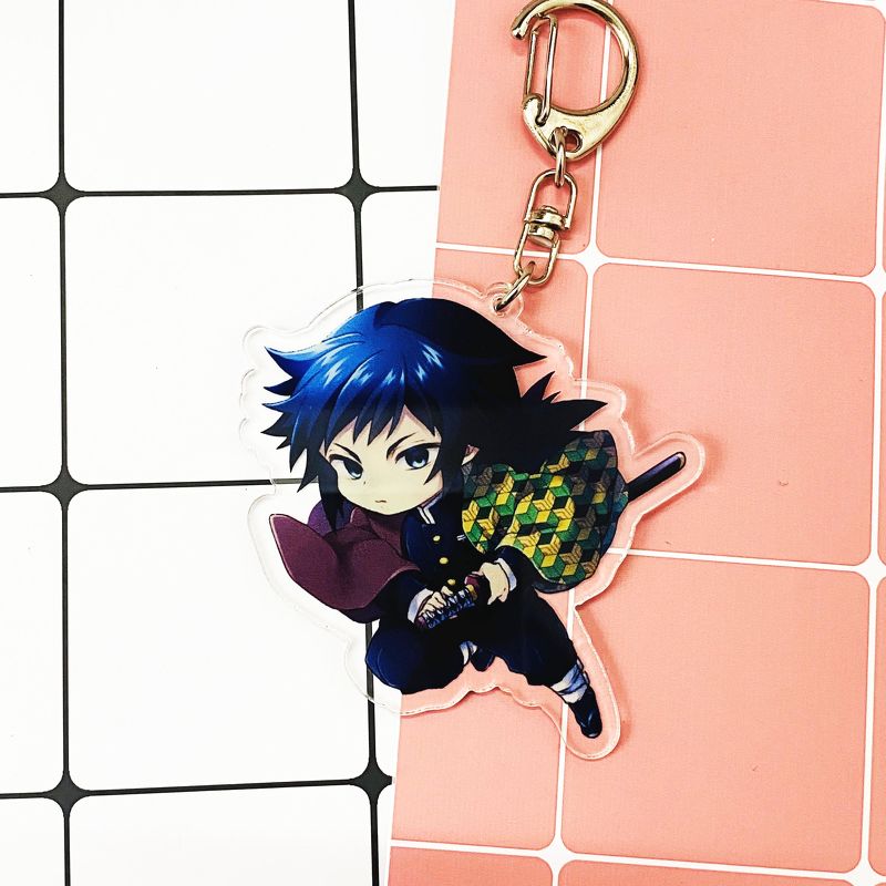 ( Mica trong 2 ) Móc khóa Kimetsu no Yaiba Thanh gươm diệt quỷ ver 1 người quà tặng xinh xắn dễ thương anime chibi
