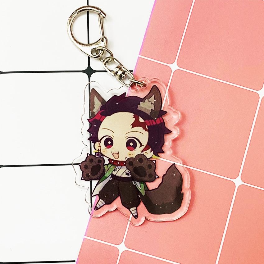( Mica trong ) Móc khóa Kimetsu no Yaiba Thanh gươm diệt quỷ ver Halloween quà tặng xinh xắn dễ thương anime chibi