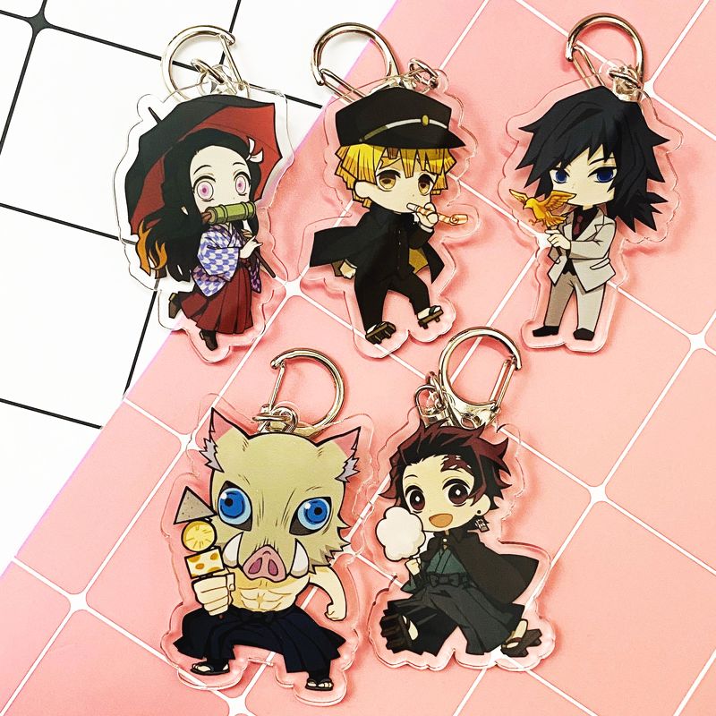 ( Mica trong ) Móc khóa Kimetsu no Yaiba Thanh gươm diệt quỷ ver edo quà tặng xinh xắn dễ thương anime chibi