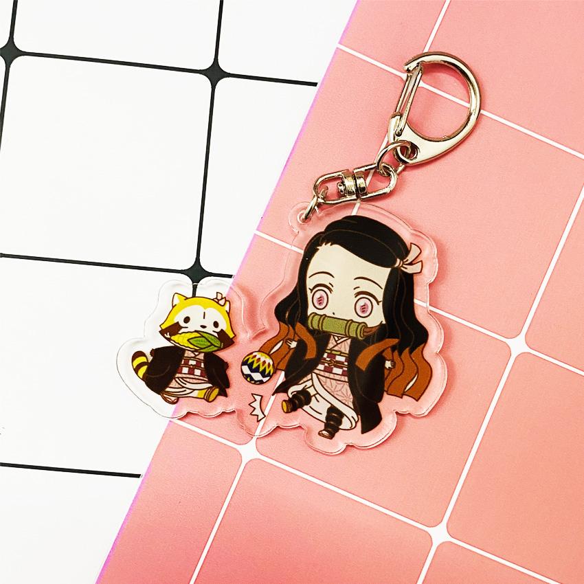 ( Mica trong ) Móc khóa Kimetsu no Yaiba Thanh gươm diệt quỷ ver kuma quà tặng xinh xắn dễ thương anime chibi