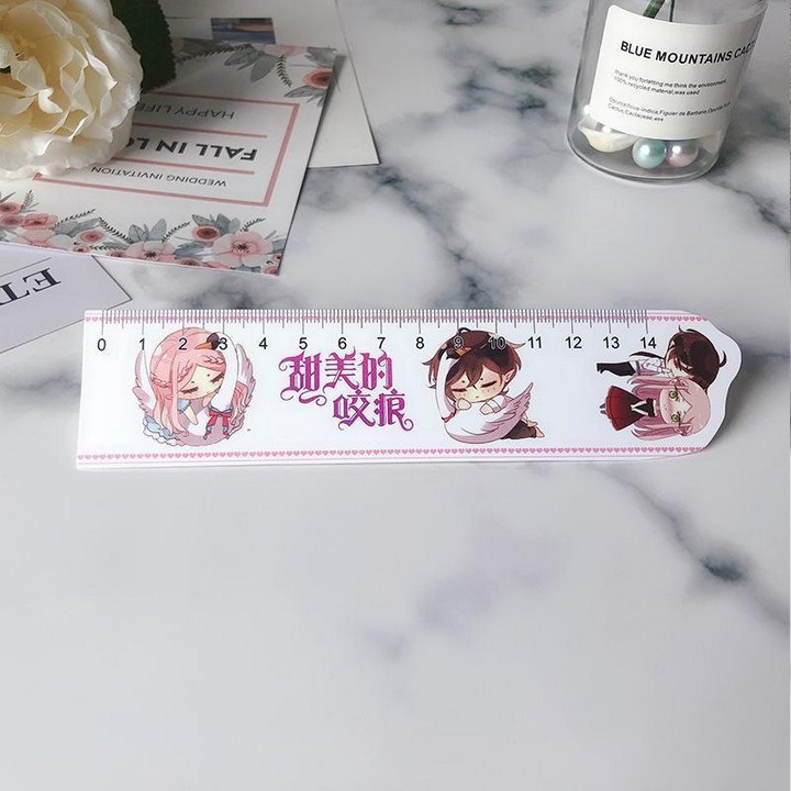 Thước kẻ Vết Cắn Ngọt Ngào dụng cụ học tập bookmark tiện lợi in hình anime chibi