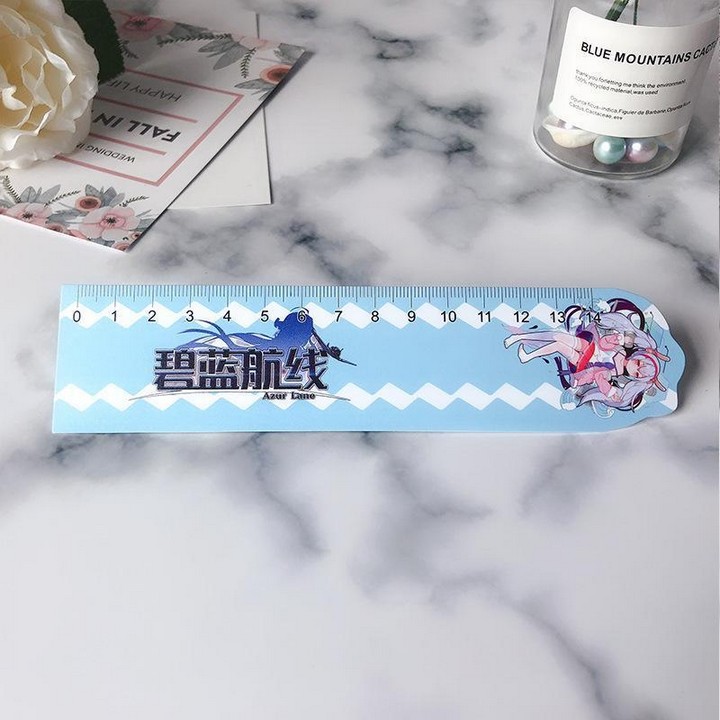 Thước kẻ Azur Lane dụng cụ học tập bookmark tiện lợi in hình anime chibi