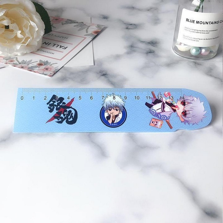 Thước kẻ Gintama dụng cụ học tập bookmark tiện lợi in hình anime chibi