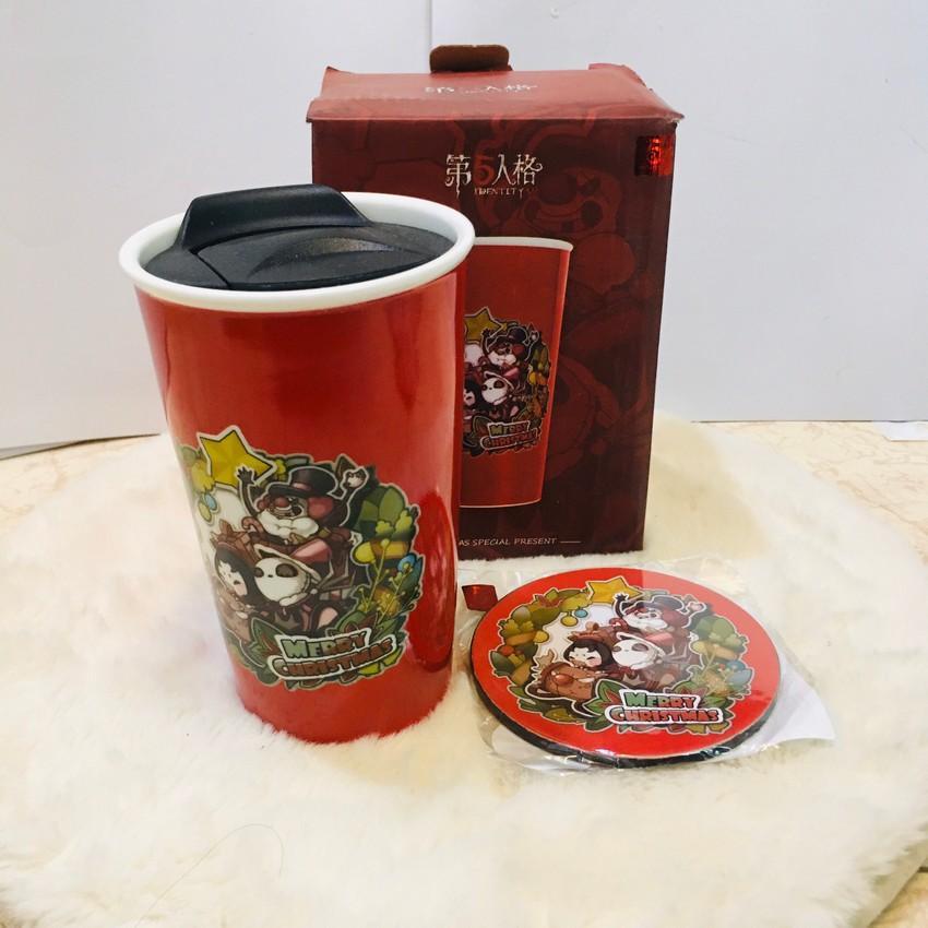 Cốc sứ uống nước Identity V Nhân cách thứ 5 kèm lót cốc in hình anime chibi