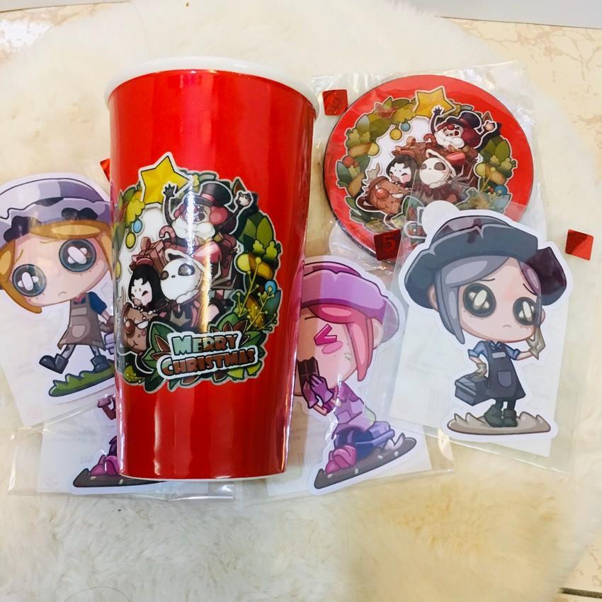 Cốc sứ uống nước Identity V Nhân cách thứ 5 kèm lót cốc in hình anime chibi