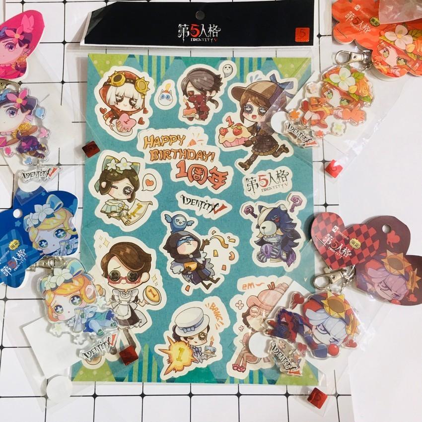 Bảng Sticker Identity V Nhân Cách Thứ Năm bìa xanh in hình anime chibi