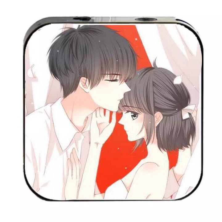 Máy nghe nhạc Con tim rung động cầm tay mini tặng tai nghe cắm dây có mic và dây sạc mp3 anime chibi