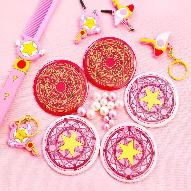 Gương Sakura Cardcaptor Thủ Lĩnh Thẻ Bài anime chibi gương bỏ túi cầm tay 2 mặt quà tặng dễ thương xinh xắn