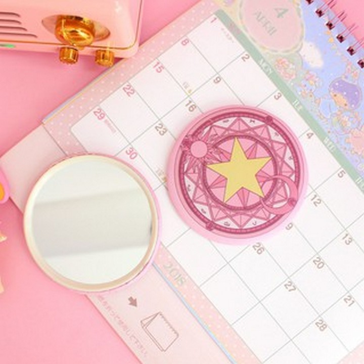 Gương Sakura Cardcaptor Thủ Lĩnh Thẻ Bài anime chibi gương bỏ túi cầm tay 2 mặt quà tặng dễ thương xinh xắn