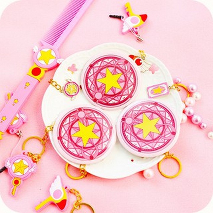Gương Sakura Cardcaptor Thủ Lĩnh Thẻ Bài anime chibi gương bỏ túi cầm tay 2 mặt quà tặng dễ thương xinh xắn