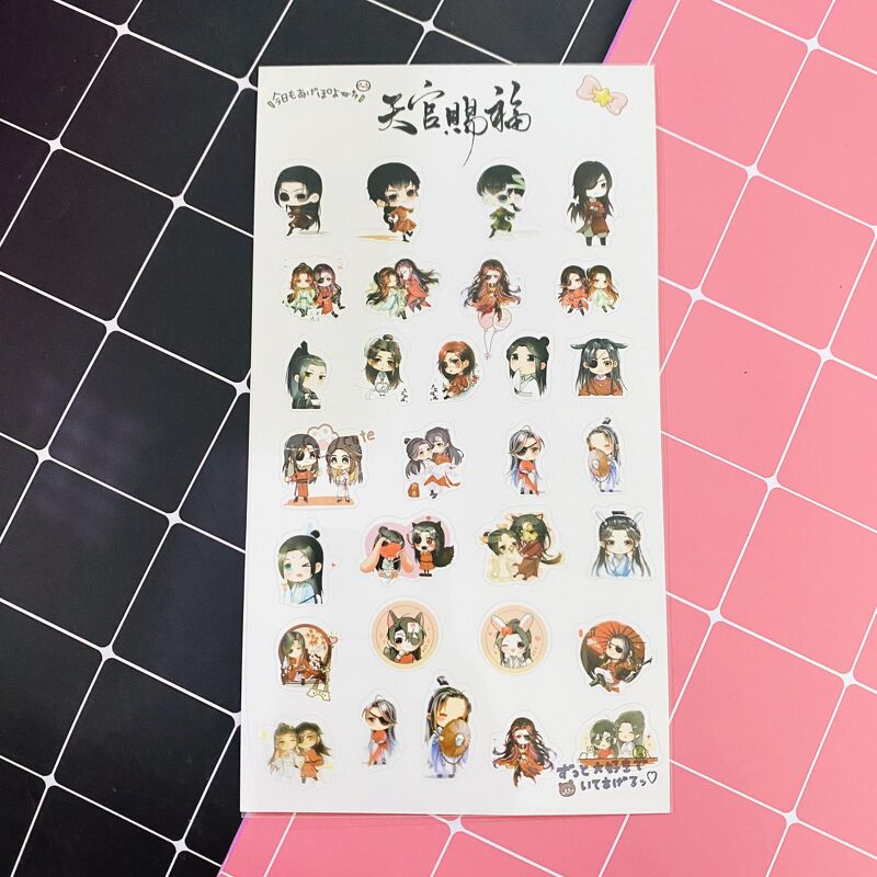 Ảnh dán trong 1 tấm sticker anime chibi dễ thương quà tặng trang trí xinh xắn