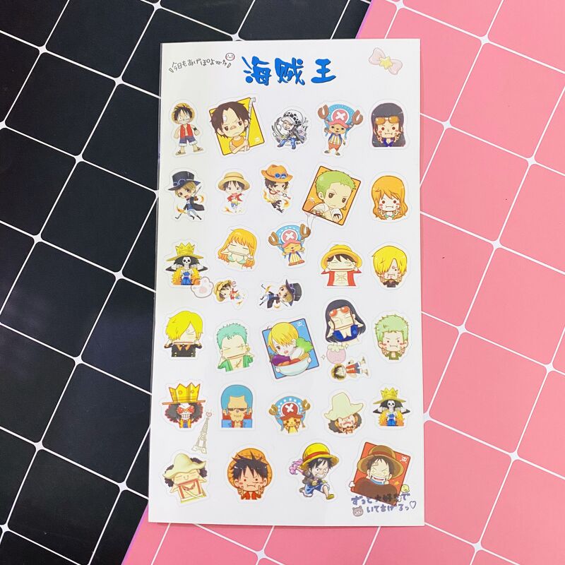 Ảnh dán trong 1 tấm sticker anime chibi dễ thương quà tặng trang trí xinh xắn