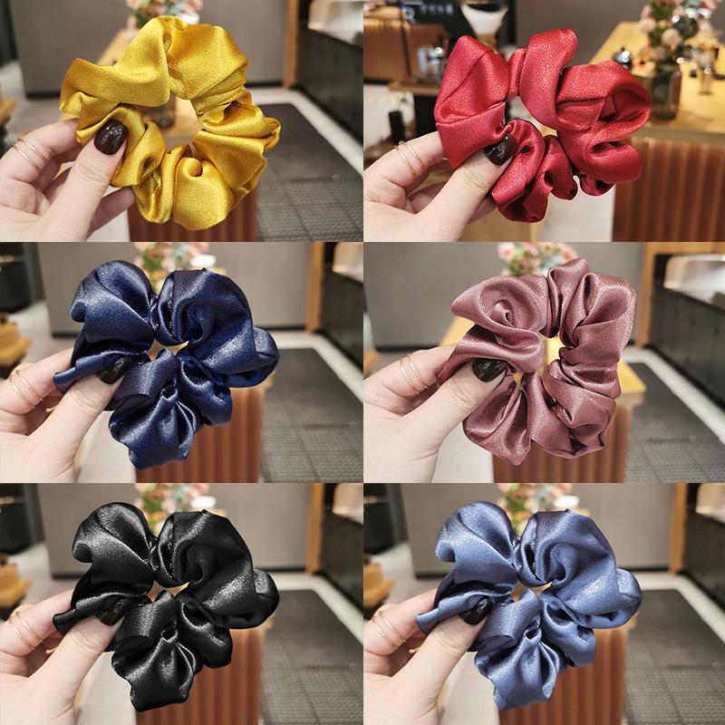 ( phi bóng ) Cột tóc vải SCRUNCHIES buộc tóc vải trơn bóng nhiều màu loại đẹp hot trend