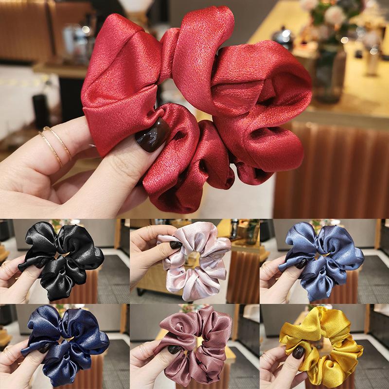 ( phi bóng ) Cột tóc vải SCRUNCHIES buộc tóc vải trơn bóng nhiều màu loại đẹp hot trend