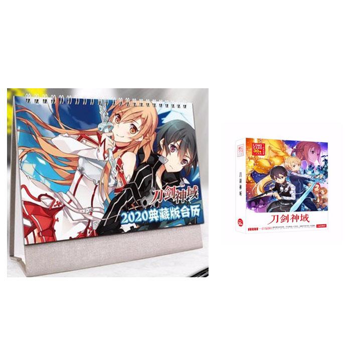 (M52) Combo 2 món anime SWORD ART ONLINE gồm quyển lịch kèm hộp ảnh lomo