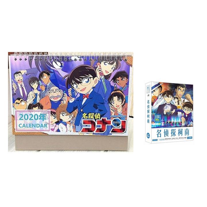 (M27) Combo 2 món anime CONAN gồm quyển lịch kèm hộp ảnh lomo