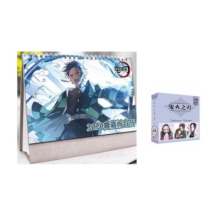 (M31) Combo 2 món anime KIMETSU NO YAIBA gồm quyển lịch kèm hộp ảnh lomo