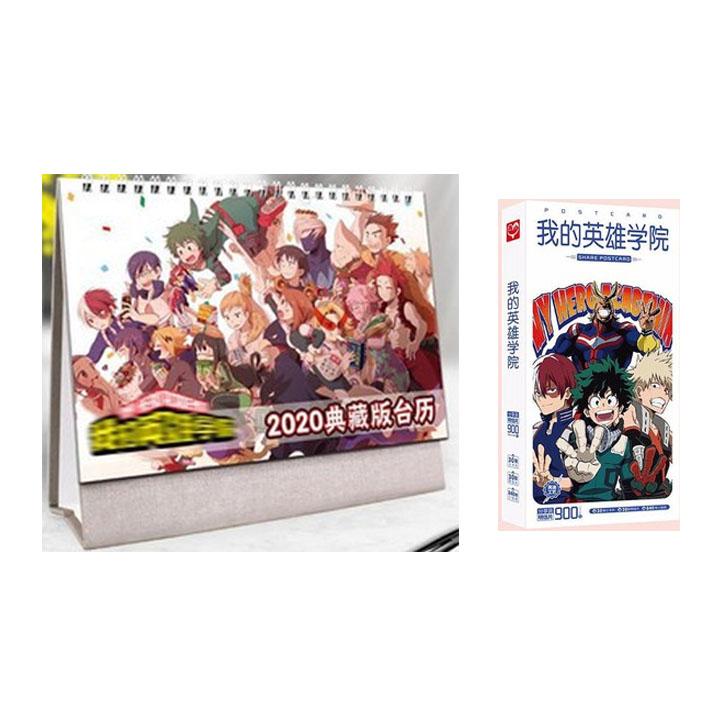 (M40) Combo 2 món anime BOKU NO HERO ACADEMI Học Viện Anh Hùng gồm quyển lịch kèm hộp ảnh postcard 