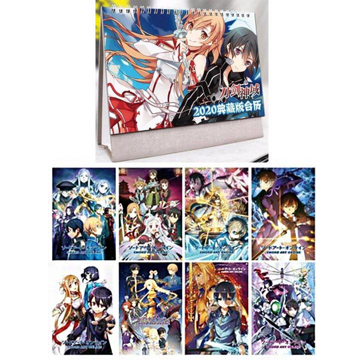 (M53) Combo 2 món anime SWORD ART ONLINE gồm quyển lịch kèm poster A3 8 tấm