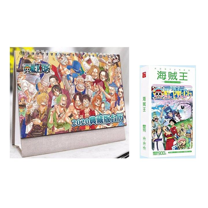 (M34) Combo 2 món anime ONE PIECE gồm quyển lịch kèm hộp ảnh postcard