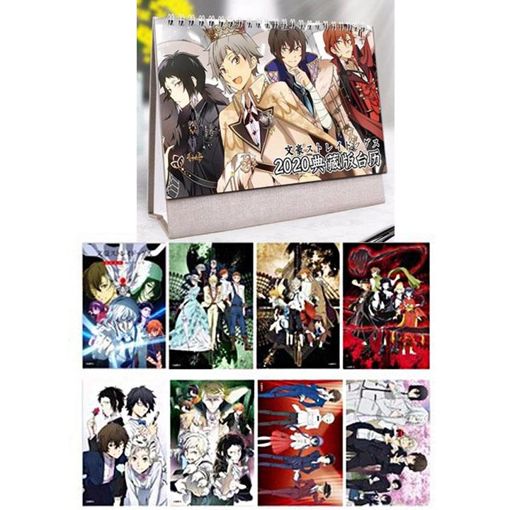 (M64) Combo 2 món anime BUNGOU STRAY DOGS gồm quyển lịch kèm poster A3 8 tấm