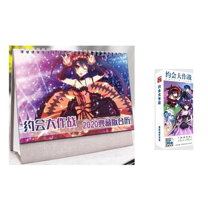 (M46) Combo 2 món anime DATE A LIVE gồm quyển lịch kèm hộp ảnh bookmark