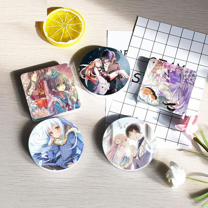( ngẫu nhiên ) Gương Anime gương bỏ túi cầm tay 2 mặt dễ thương tiện lợi quà tặng độc đáo 