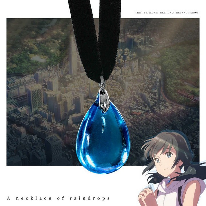 Dây chuyền Tenki No Ko Vòng cổ Hina anime Đứa con của thời tiết màu xanh choker