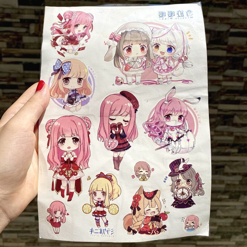 Bảng hình xăm NGÔI SAO THỜI TRANG trang trí sáng tạo độc đáo anime chibi
