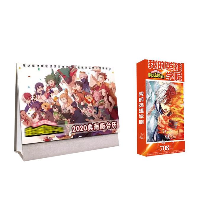 (M72) Combo 2 món Học viện anh hùng Boku no hero gồm lịch để bàn postcard