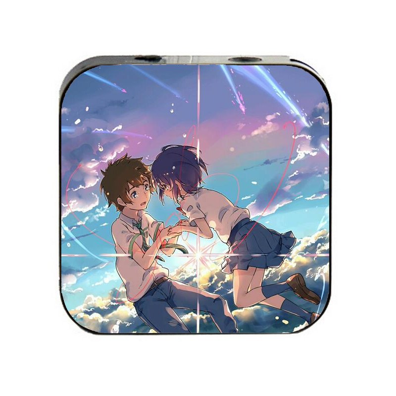 Máy nghe nhạc Kimi no Na wa Your name cầm tay mini tặng tai nghe cắm dây có mic và dây sạc mp3 anime chibi