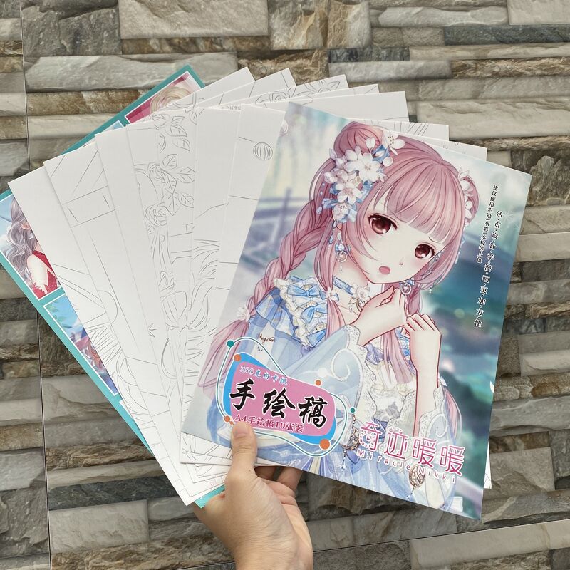 Tranh tô màu Miracle Nikki Ngôi sao thời trang tập bản thảo phác họa anime manga