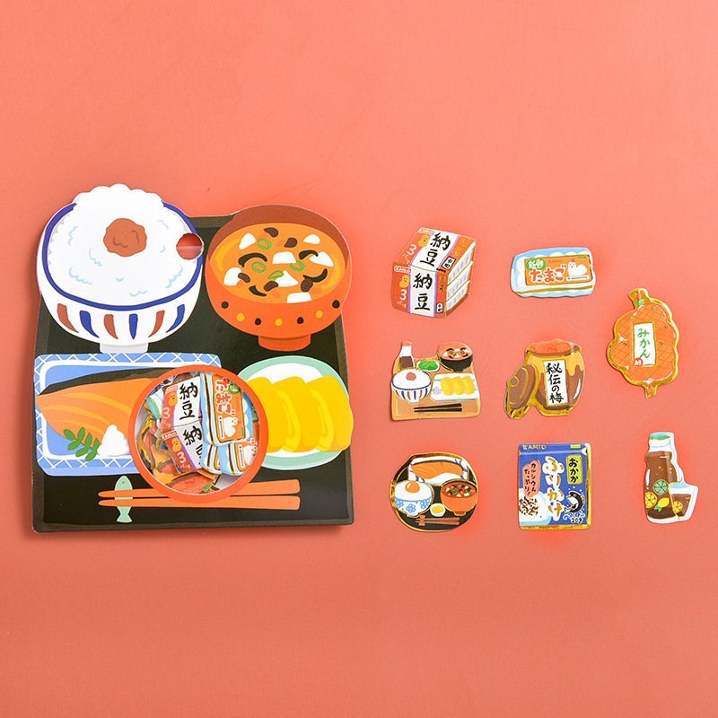Túi hình dán sticker đồ ăn đồ dùng học tập đồ dùng gia đình