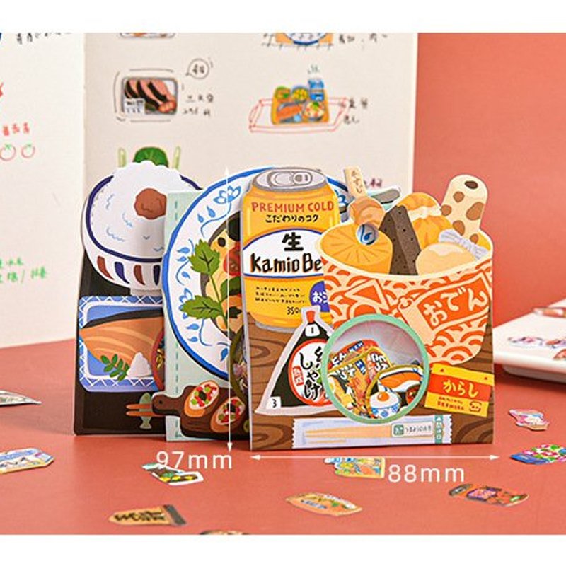 Túi hình dán sticker đồ ăn đồ dùng học tập đồ dùng gia đình