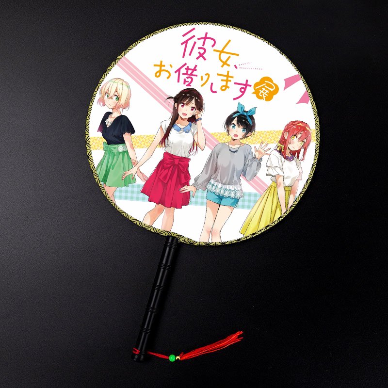 Quạt tròn Kanojo Okarishimasu DỊCH VỤ THUÊ BẠN GÁI in hình anime chibi quạt cầm tay cổ trang cosplay