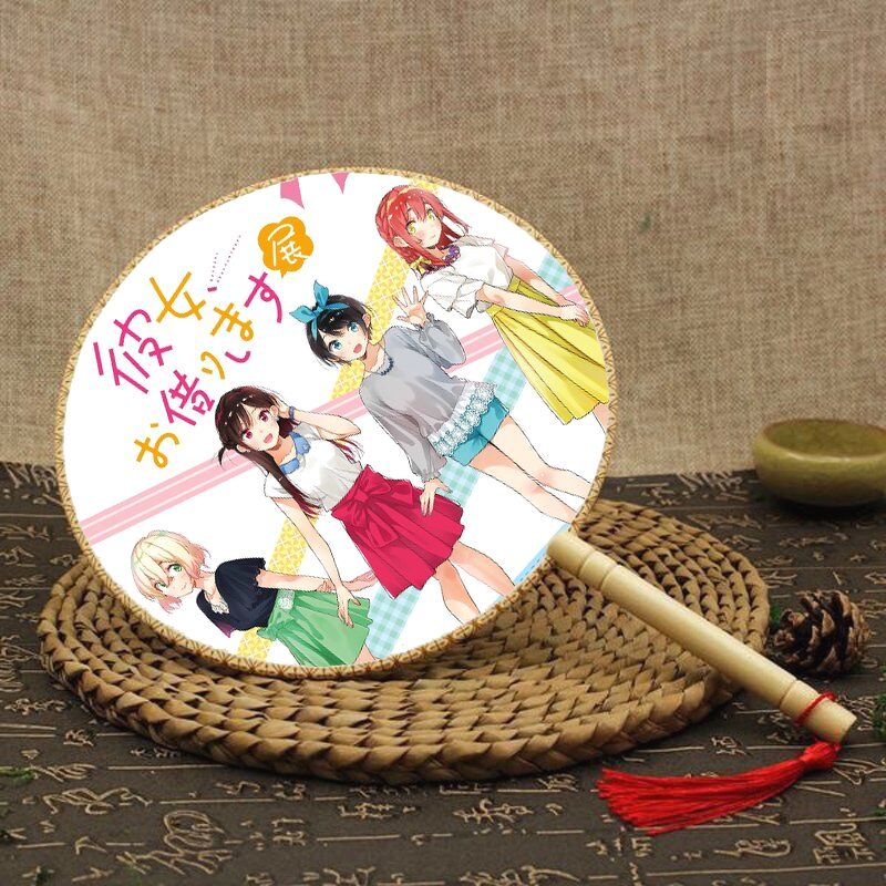 Quạt tròn Kanojo Okarishimasu DỊCH VỤ THUÊ BẠN GÁI in hình anime chibi quạt cầm tay cổ trang cosplay