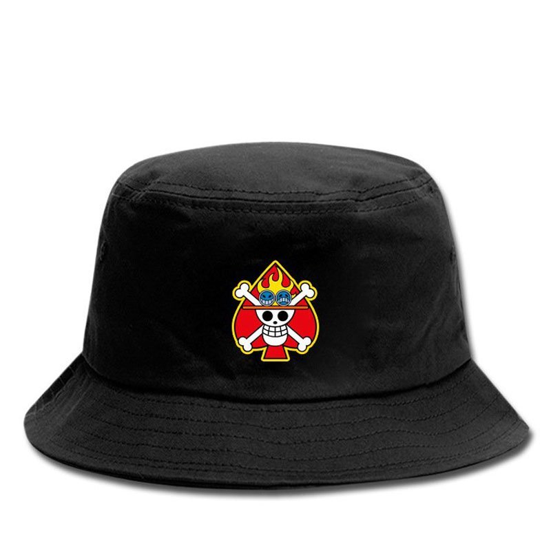 Mũ bucket anime One Piece Đảo hải tặc biểu tượng các băng nón đen đi học