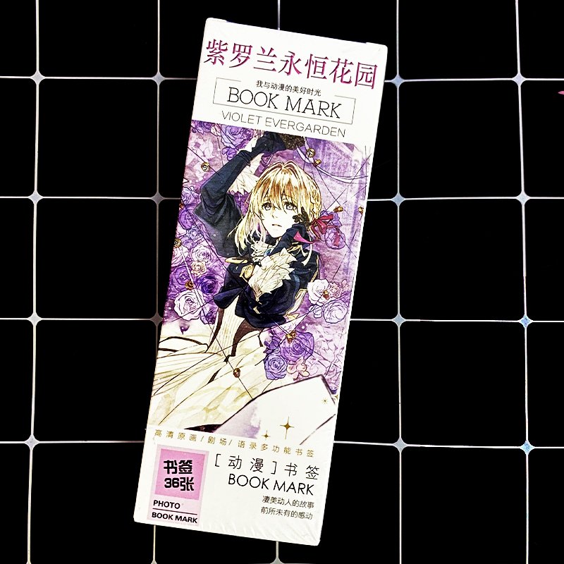 Bookmark Violet Evergarden hộp ảnh tập ảnh đánh dấu sách kẹp sách tiện lợi 36 tấm anime chibi