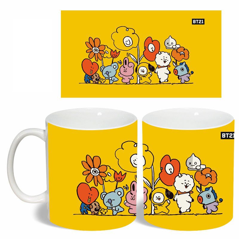 Cốc ly sứ BTS chibi Tata Cooky Chimmy RJ Shooky Koya Mang in hình idol thần tượng