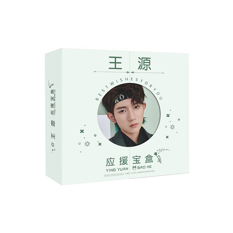 Hộp quà TFboys Vương Nguyên viền tròn có poster postcard bookmark banner huy hiệu